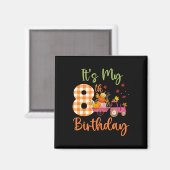私の8誕生日8歳のカボチャ秋ファーム マグネット (正面/裏面)