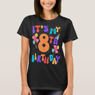 私の8誕生日8歳の誕生日デコレティ Tシャツ