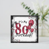 私の80歳の誕生日パーティーのグランジ招待状 招待状 (スタンド正面)