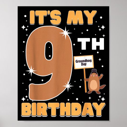 私の9歳の誕生日 グラウンドホッグデー 9歳の女の子 ポスター (正面)