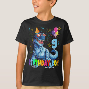 私の9誕生日のシャツ恐竜パーティー9円 Tシャツ