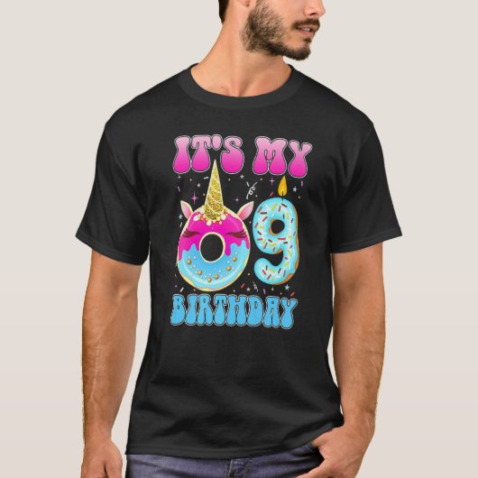 私の9誕生日のドーナツ魔法9年 Tシャツ (正面)