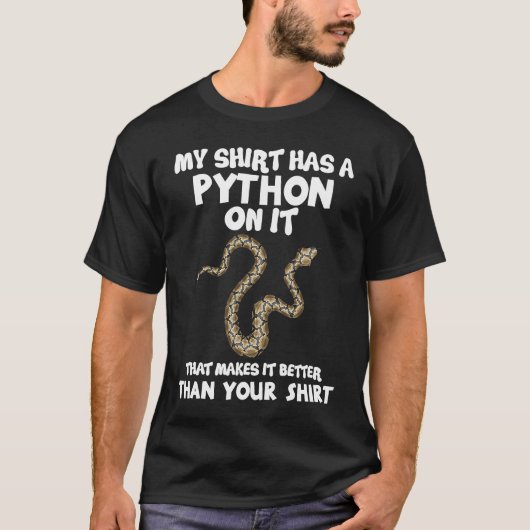 私の にはPythonが入ったヘビがいます Tシャツ (正面)