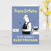 私の、または私の電気技師のハッピーバースデーに カード (黄色い花)