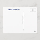 私の「ノラ(元のハヌカーの(ユダヤ教)メノラーのデザイン) シーズンポストカード (裏面)