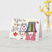 私の「パーティー娘」の「姉妹」が描いた絵画 カード (黄色い花)