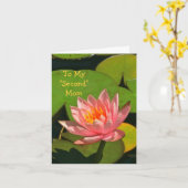 "私の「二番目に「お母さん"のピンクのはす花に カード (黄色い花)