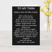 私の*双子*中年メールや文字を打つ誕生日カードへ カード (黄色い花)