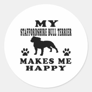 私の(犬)スタッフォードブルテリアは私を幸せにする ラウンドシール