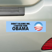 私の、私投票しましたオバマのために責任にしないで下さい バンパーステッカー (車上)
