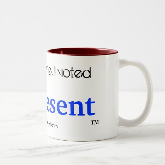 私の、私投票しました現在-コーヒー・マグ--を責任にしないで下さい ツートーンマグカップ (右)