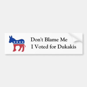 私の、私投票しましたDukakisのために責任にしないで下さい バンパーステッカー