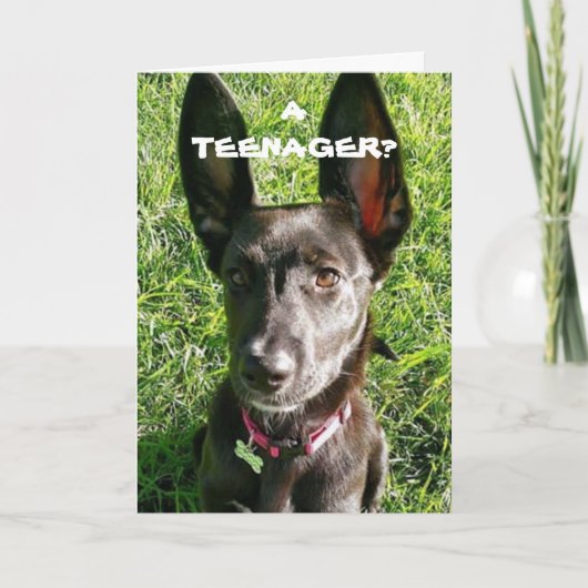 私の「耳」は便利来な「13番目の誕生日のおもしろい」 カード (正面)