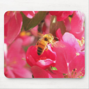 私の「蜂蜜」ミツバチ鉱山の花 マウスパッド