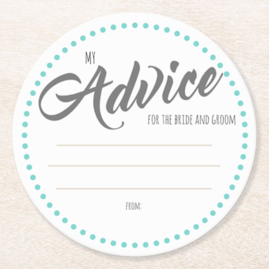 私の"2セント" ラウンドペーパーコースター (正面)