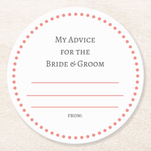 私の「2セント」 ラウンドペーパーコースター (正面)