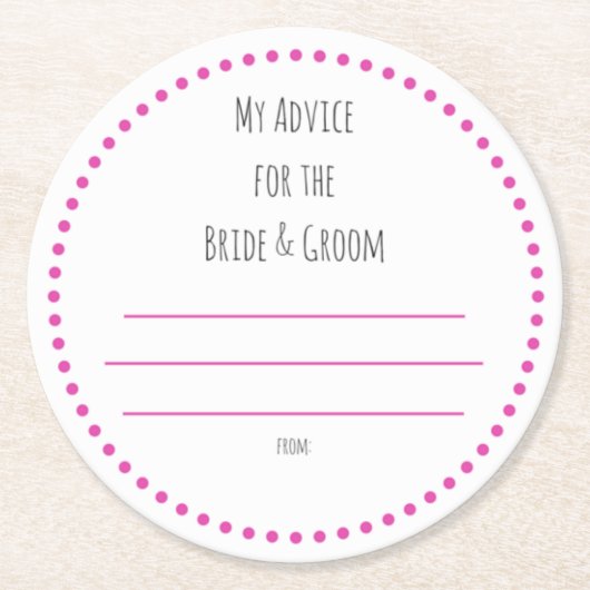 私の「2セント」 ラウンドペーパーコースター (正面)