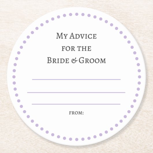 私の「2セント」 ラウンドペーパーコースター (正面)