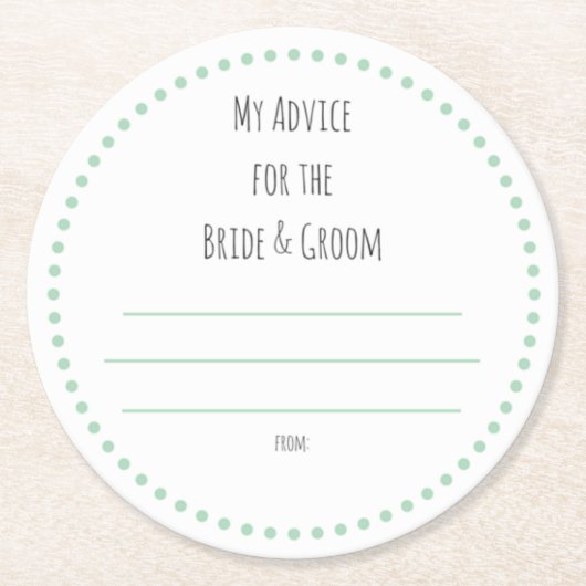 私の「2セント」 ラウンドペーパーコースター (正面)