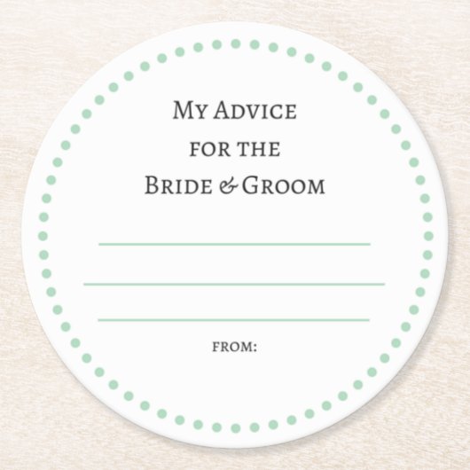 私の"2セント" ラウンドペーパーコースター (正面)