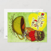 私の#Coffeeが私に言うこと – フクロウは私のコーヒーを持っている ポストカード (正面/裏面)