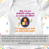 私のABCは理解しているよ、あなたは？ ベビーボディスーツ