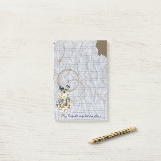 私のACDは私のレッスン・プランを食べました ポストイット (デスク上)