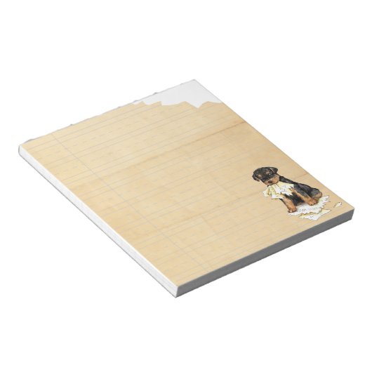 私のAiredaleは私の宿題を食べました ノートパッド (アングル)