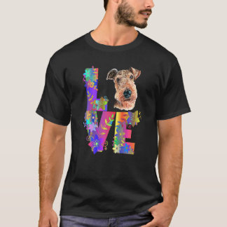 私のAiredale Terrier犬の品種を愛する Tシャツ