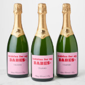 私のBabes Galentine Champagneラベルのバブル スパークリングワインラベル (ボトル)