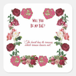 私のBAEになってくれる? ラスティックローズ ヴィンテージ バレンタイン スクエアシール