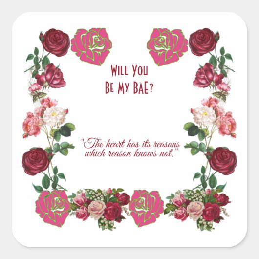 私のBAEになってくれる？ ラスティックローズ ヴィンテージ バレンタイン スクエアシール (正面)