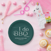 私のBBQエンゲージメントパーティーグリーン ペーパープレート (パーティー)
