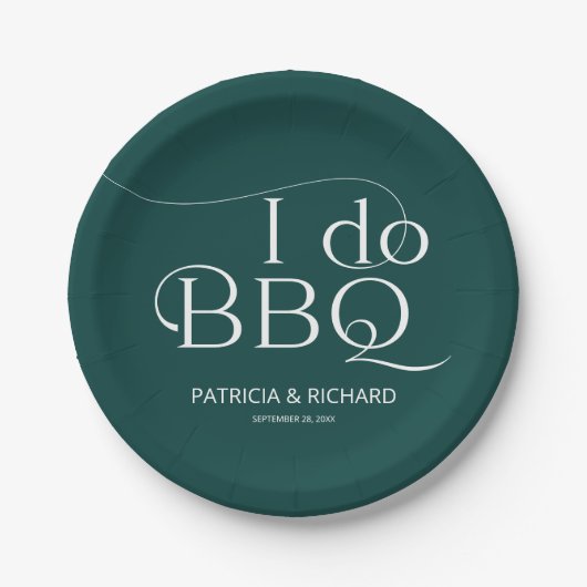 私のBBQエンゲージメントパーティーグリーン ペーパープレート (正面)
