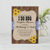 私のBBQエンゲージメント カップルシャワー ラスティック招待状 招待状 (スタンド正面)