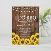 私のBBQ ハ sunflower カップルシャワー ラスティック招待状 招待状 (スタンド正面)