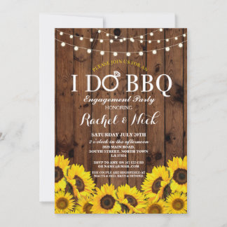 私のBBQ ハ sunflower カップルシャワー ラスティック招待状 招待状