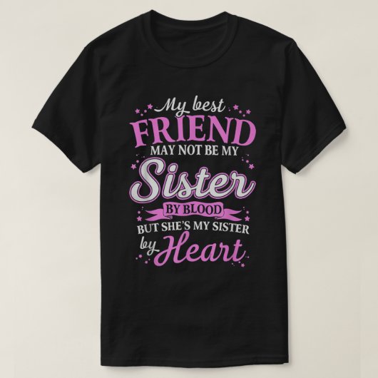 私のBFFは妹でハートピンク最高のおもしろい Tシャツ (デザイン正面)