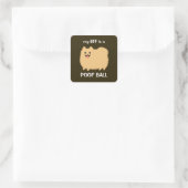 私のBFFはPoof Ballである – ふわふわのポメラニア犬犬 スクエアシール (バッグ)