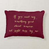 私のBffゴシップ愛おもしろい者の枕のすぐ隣に座る アクセントクッション (裏面)