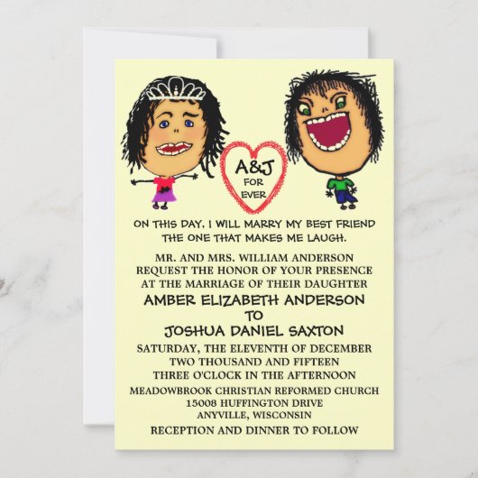 私のBFF結婚式の招待を結婚する 招待状 (正面)