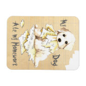 私のBichon食べの宿題 マグネット (横)