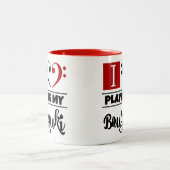 私のBouzoukiを遊ぶヘ音記号のハートI愛 ツートーンマグカップ (中央)