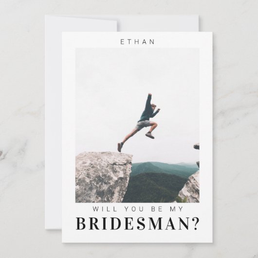 私のBridesman Minimalistの写真にモダンなる 招待状 (正面)