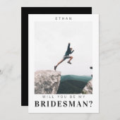 私のBridesman Minimalistの写真にモダンなる 招待状 (正面/裏面)