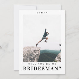 私のBridesman Minimalistの写真にモダンなる 招待状