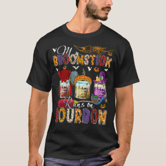 私のbroomstickオン走バーボンスリーホラーバーボン tシャツ
