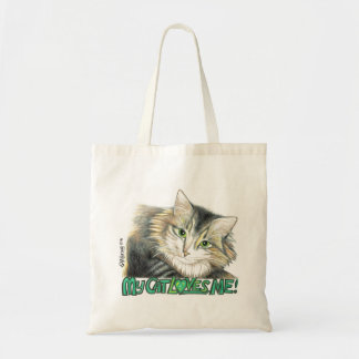 私のCATは私を版権の1999年のSylviARTのバッグ愛します トートバッグ