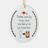 私のCatahoulaのヒョウ犬はピーナッツバターを愛します セラミックオーナメント (右)