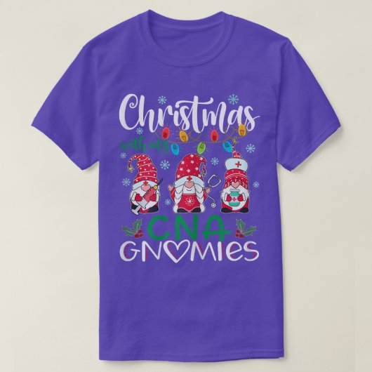 私のCNAグノミーと女性のクリスマスナースStethos Tシャツ (デザイン正面)